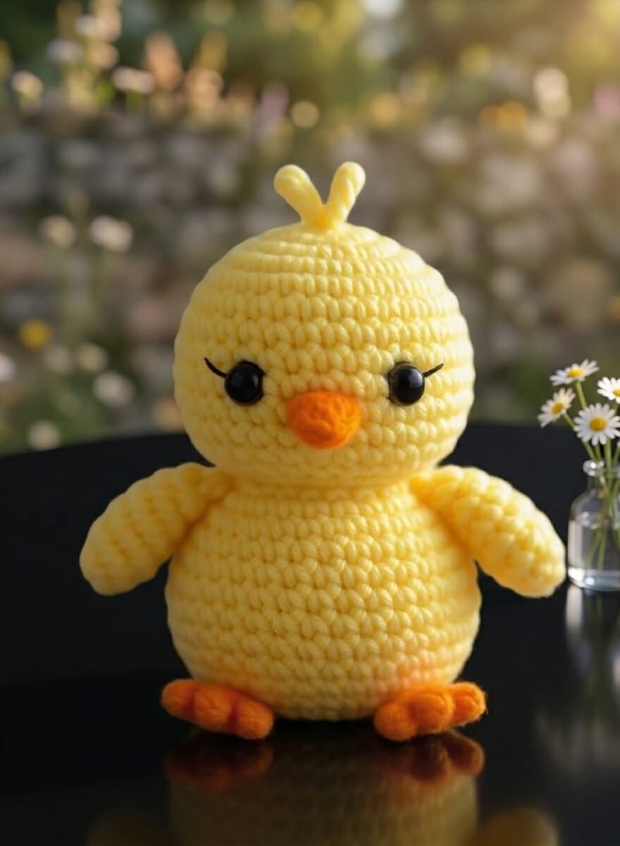 Crochet pattern of Chick for keychain/purses/bags