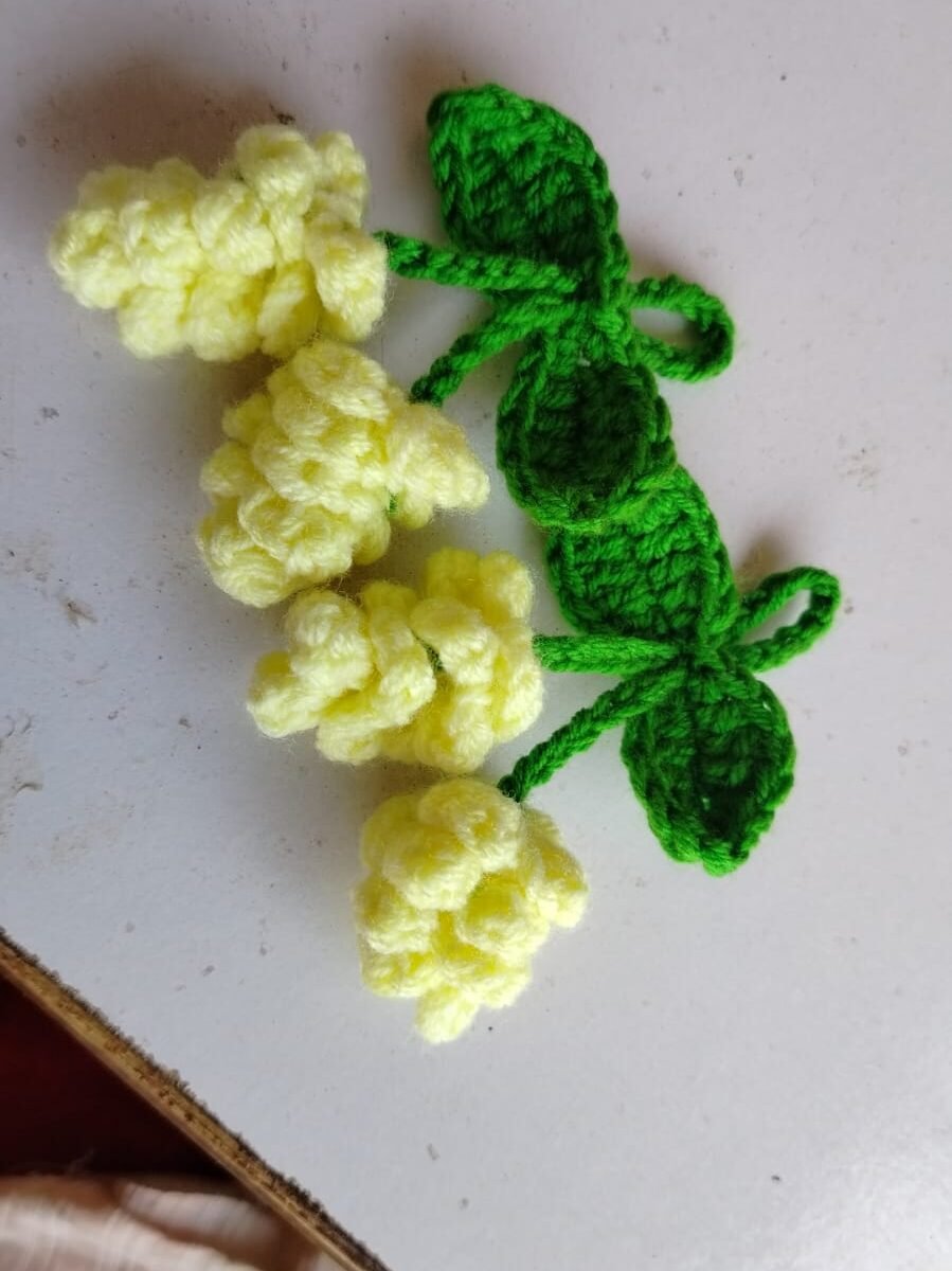 Handmade crochet creation of grapes style
