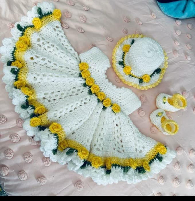 Handmade crochet creation of kid's set