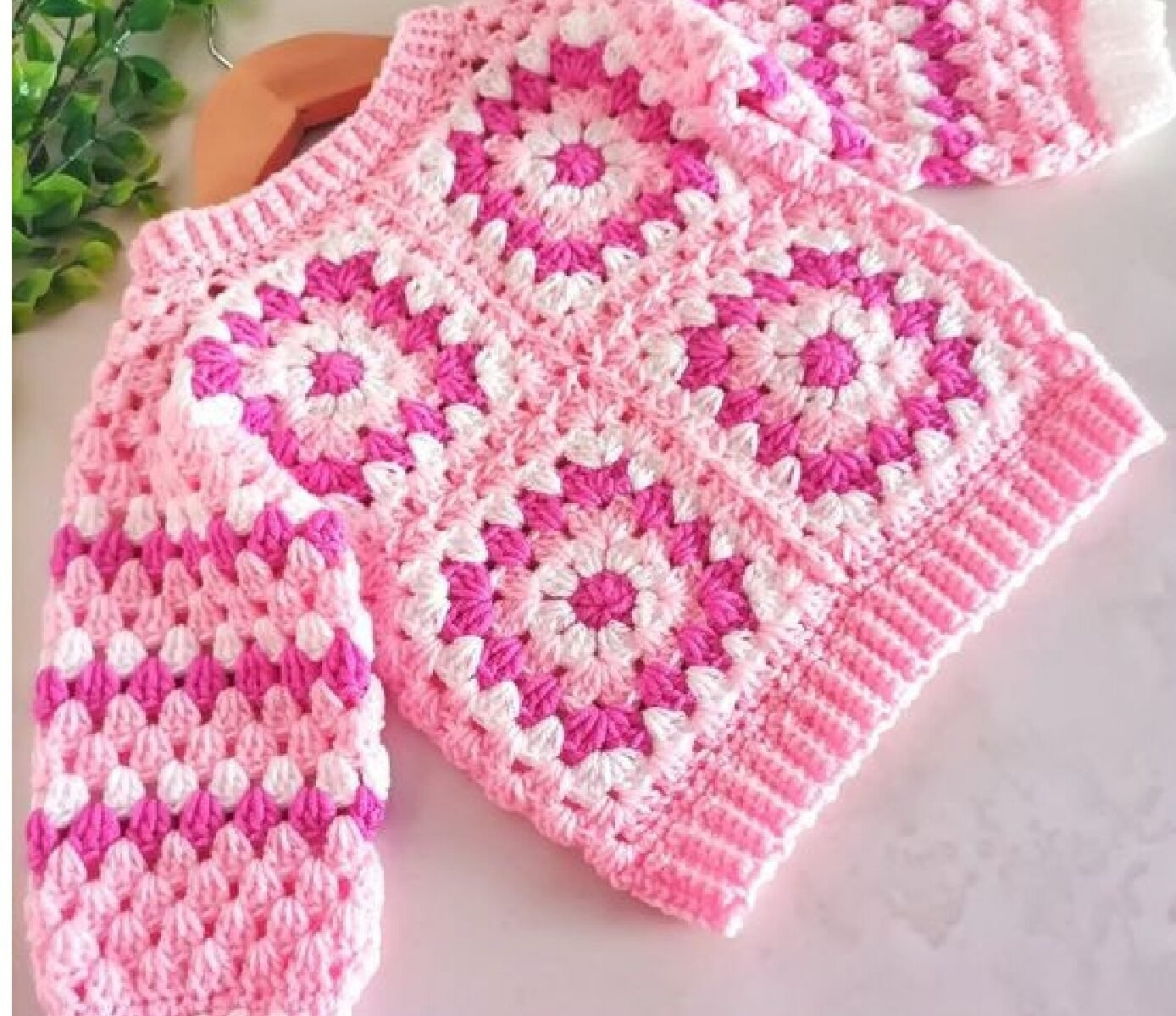 Handmade crochet creation of kid's set